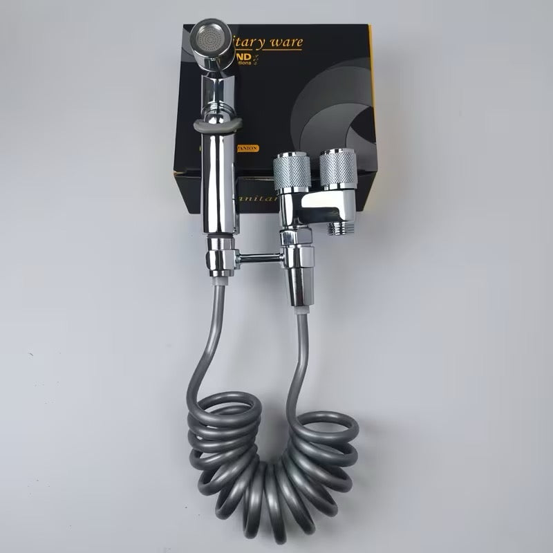 🚿 DOUCHETTE WC MULTIFONCTION 2 EN 1 NOIRE – ROBINET DOUBLE SORTIE –