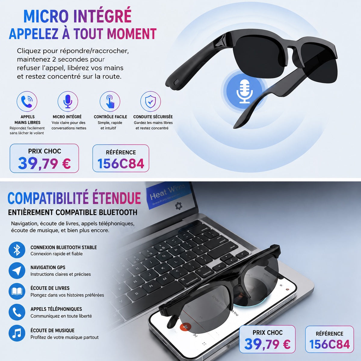 😎 LUNETTES INTELLIGENTES BLUETOOTH IA 2026