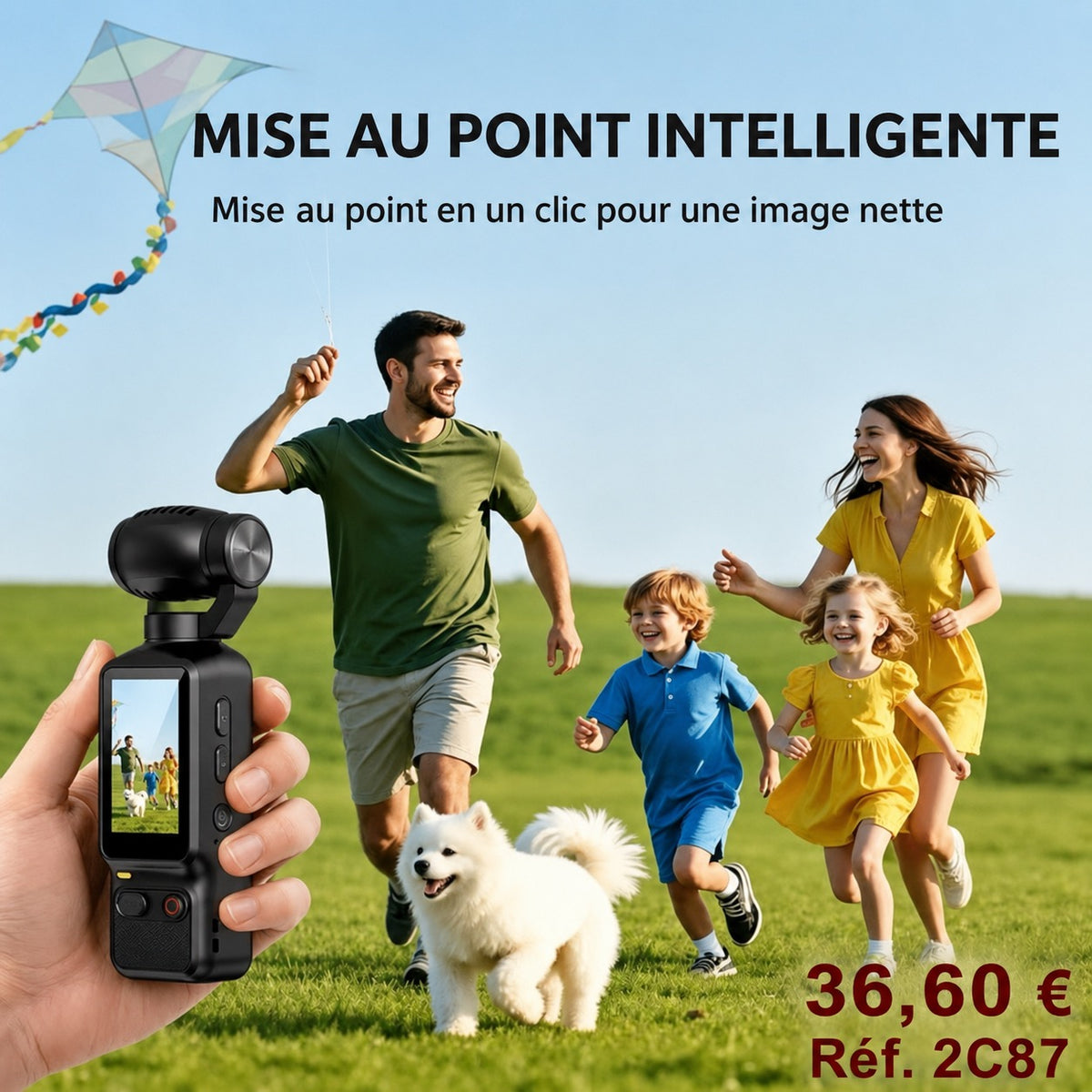 📹 CAMÉRA DE POCHE 4K – OBJECTIF ROTATIF 180°/90° – ÉCRAN HD – ULTRA COMPACTE