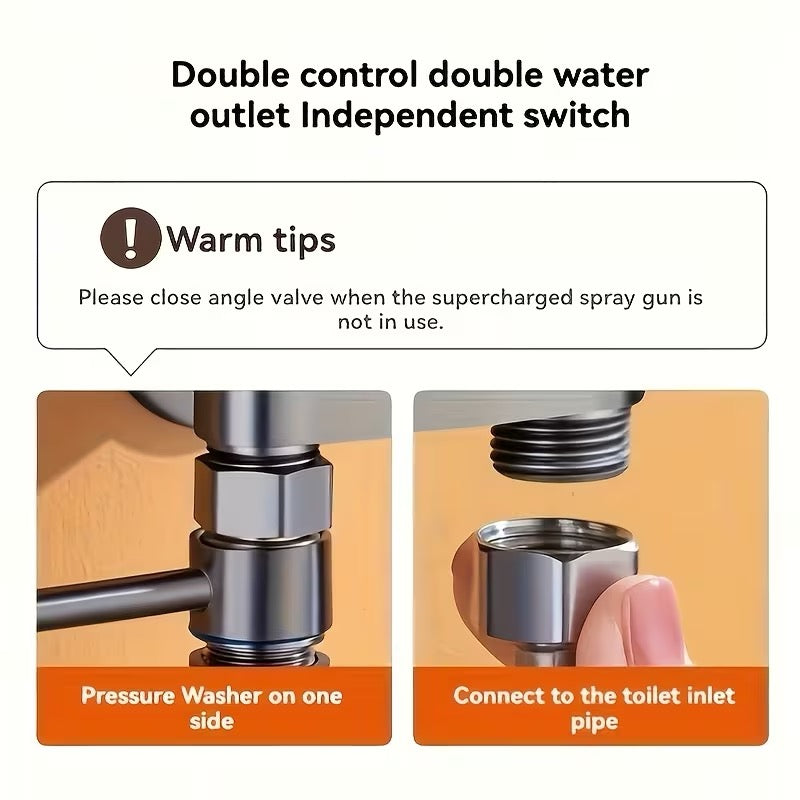 🚿 DOUCHETTE WC MULTIFONCTION 2 EN 1 NOIRE – ROBINET DOUBLE SORTIE –