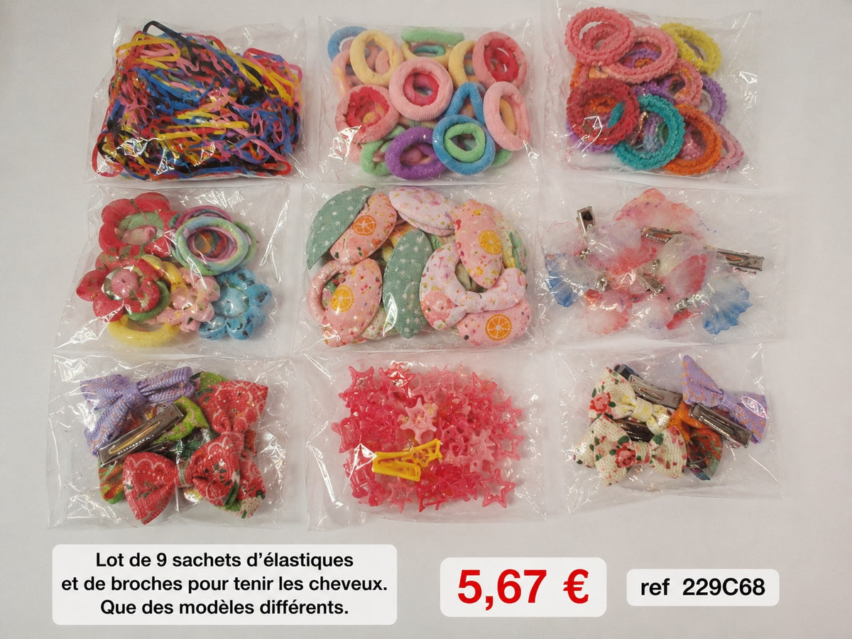 ✨ LOT DE 9 SACHETS D’ACCESSOIRES POUR CHEVEUX ✨