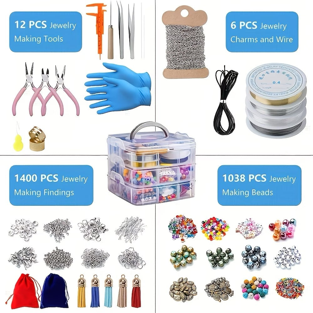 ✨ GRAND KIT CRÉATIF BIJOUX – 2456 PIÈCES ✨