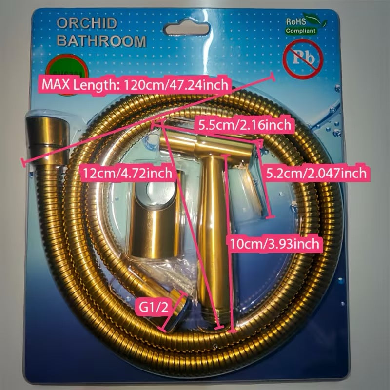 🚿 DOUCHETTE WC HYGIÈNE PREMIUM OR SATINÉ – ACIER INOXYDABLE SUS304