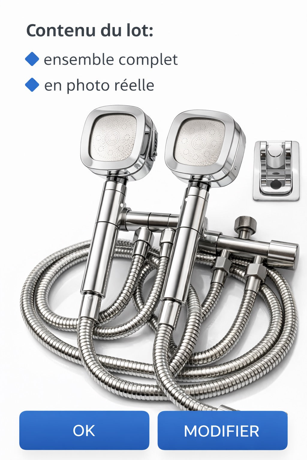Douche en duo — 2 têtes de douche portables
