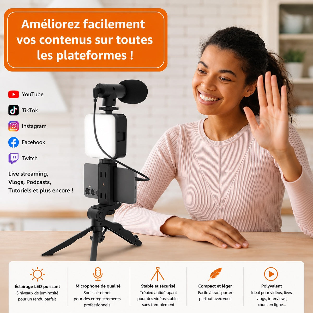 ✨ KIT DE CRÉATION VIDÉO AY-49 – VLOG, YOUTUBE, REELS &amp; LIVE ✨