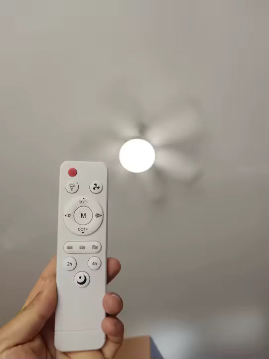 Ventilateur de Plafond LED avec Télécommande — Silencieux, 6 Pales, 3 Vitesses