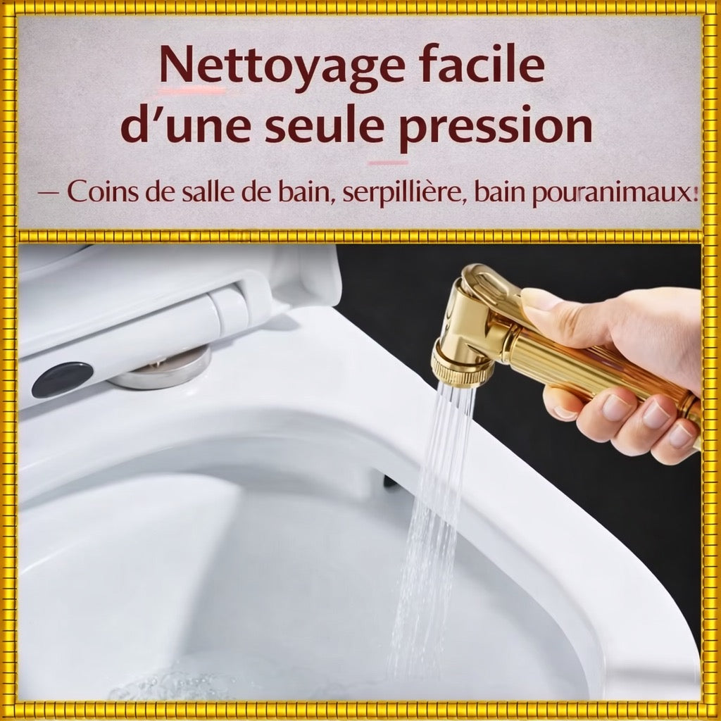Douche de luxe noir & or - Système intelligent 4 fonctions