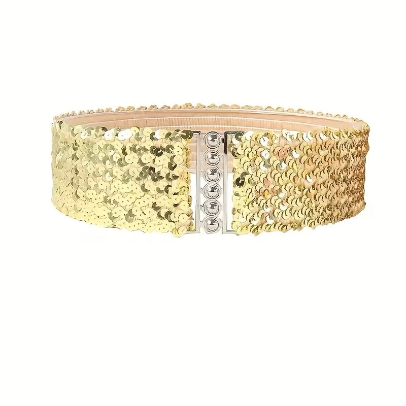 CEINTURE ÉLASTIQUE À PAILLETTES – STYLE GLAMOUR EFFET WOW ✨