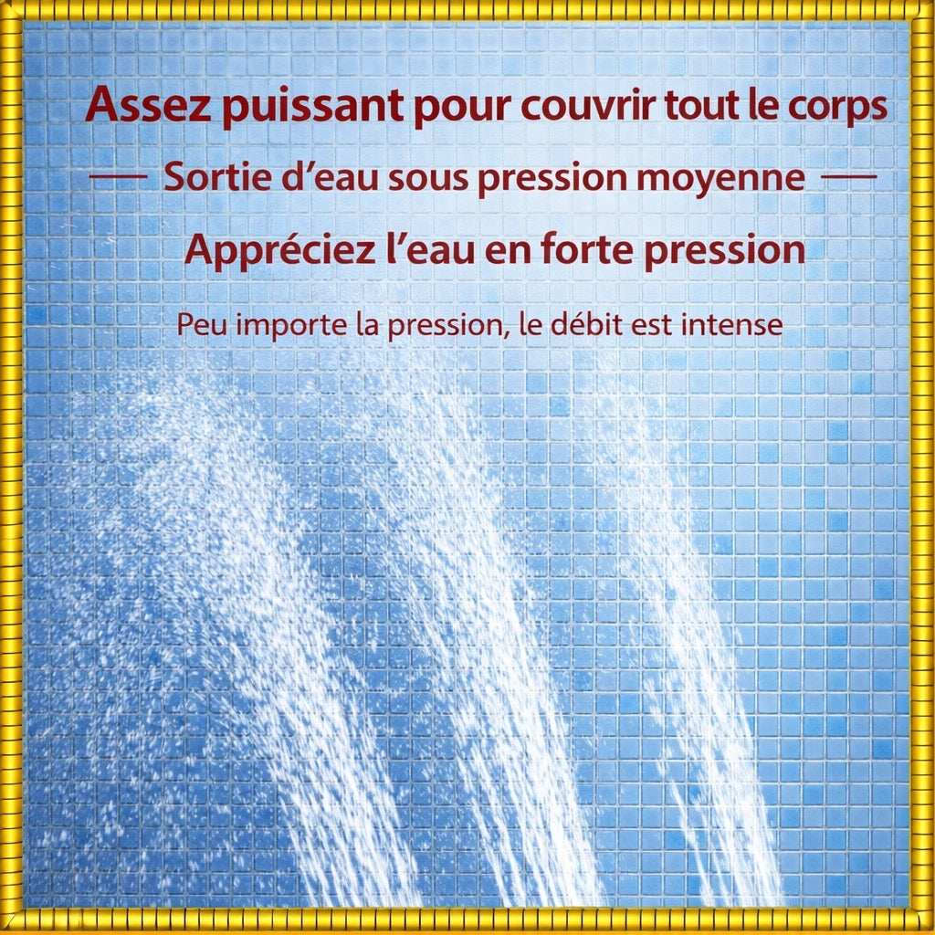 Douche de luxe noir & or - Système intelligent 4 fonctions