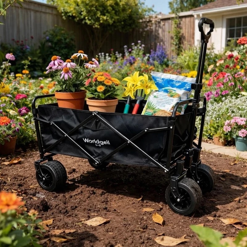 Grand Chariot de Jardin Tout-Terrain Pliable