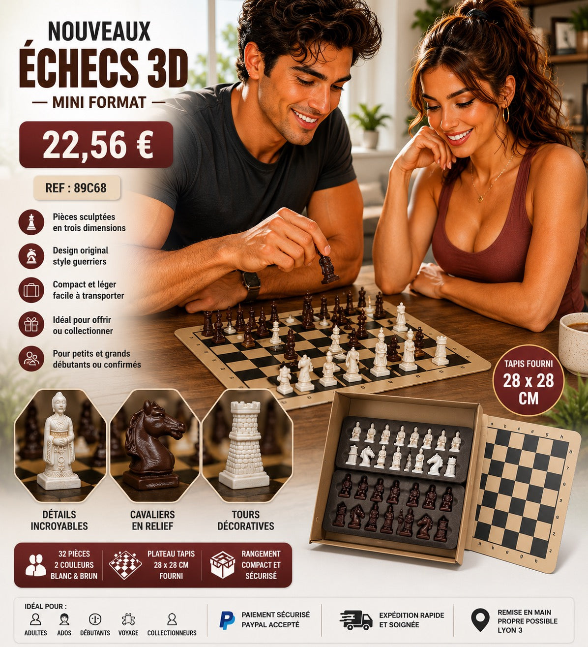 NOUVEAUX ÉCHECS 3D MINI FORMAT ✨
