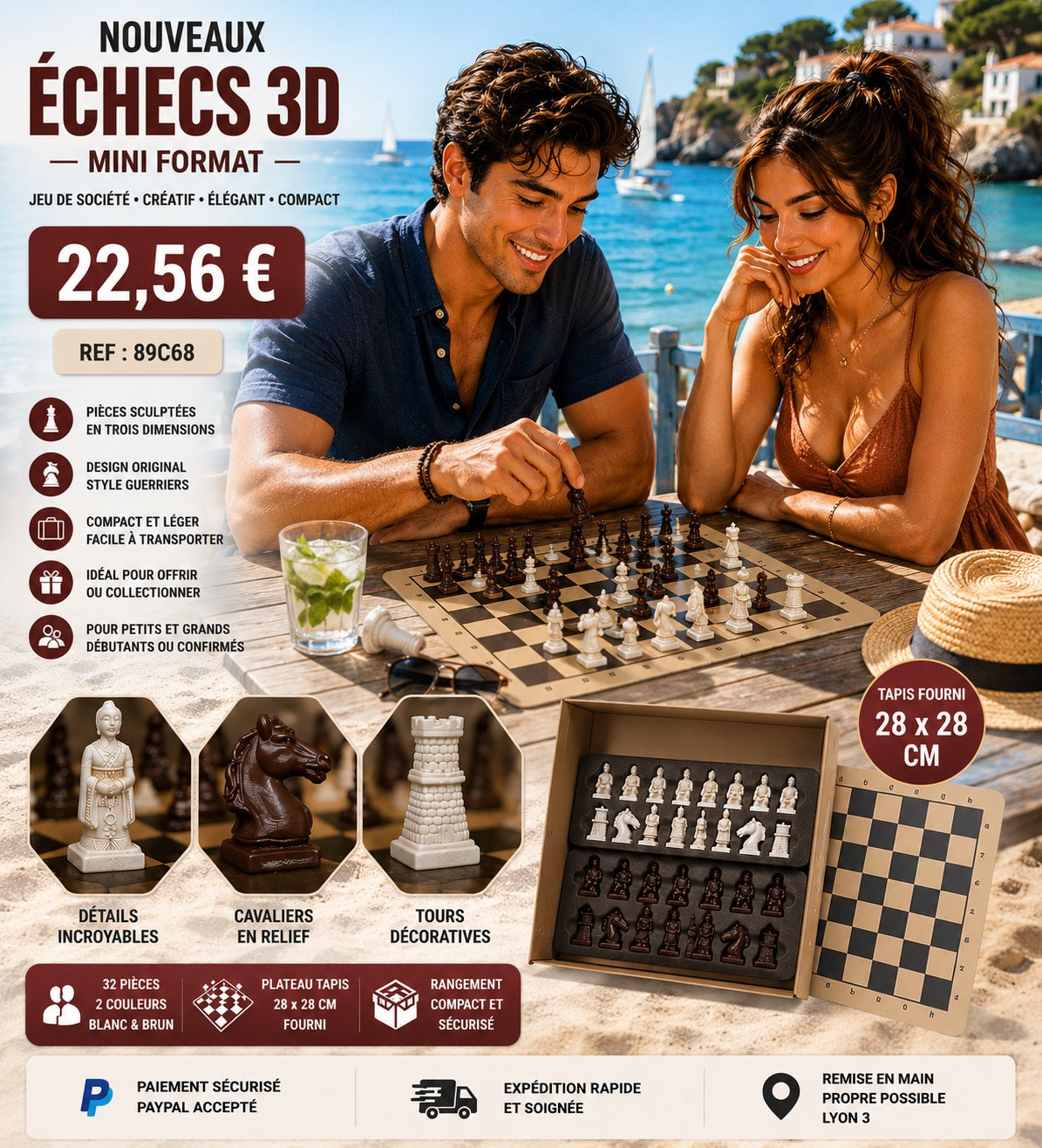 NOUVEAUX ÉCHECS 3D MINI FORMAT ✨