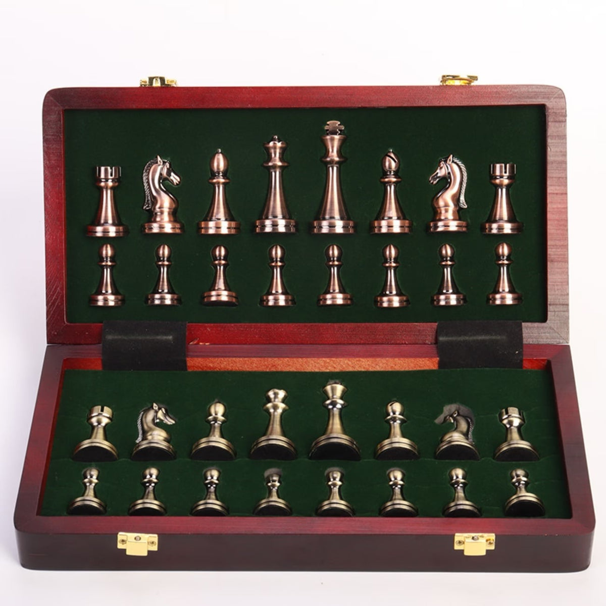 ♟️ Jeu d'Échecs Prestige 30 × 30 cm – Pièces Métal Massif & Coffret Bois Pliable
