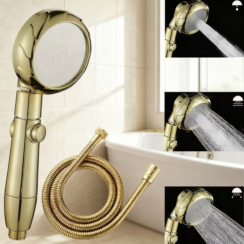 Douchette OR Haute Pression – 3 Modes + Flexible Doré 1,50 m