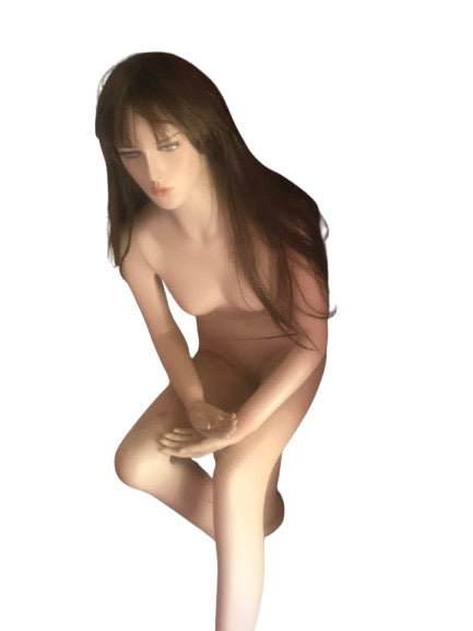 Mannequin femme assis réaliste + tabouret – État NEUF