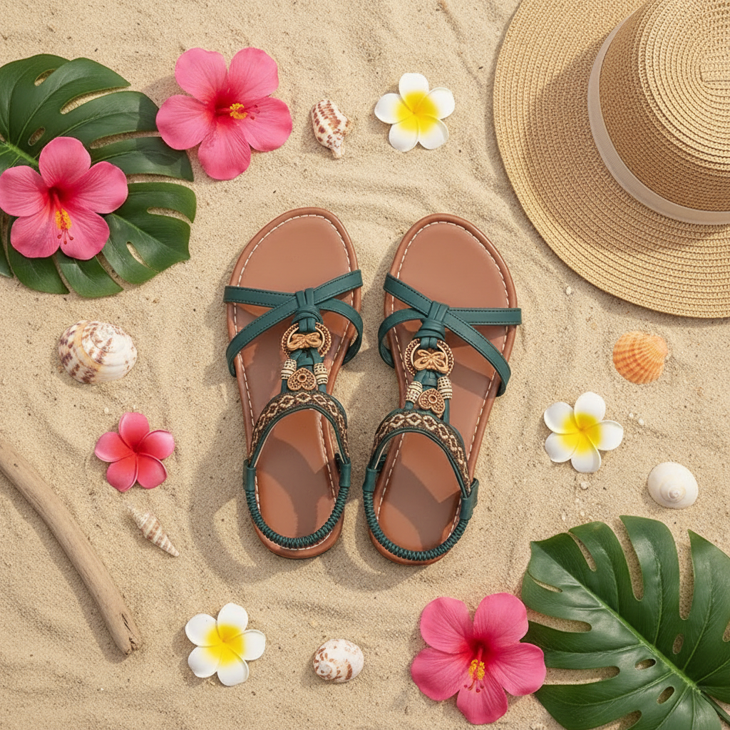 Variante flat lay plage
